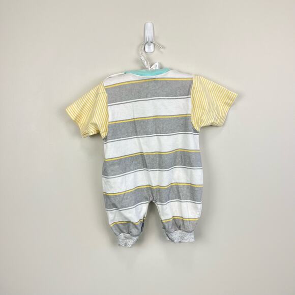 Vintage Doe Spun Striped Sailing Shortall Romper 3-6 Months - Picture 7 of 8